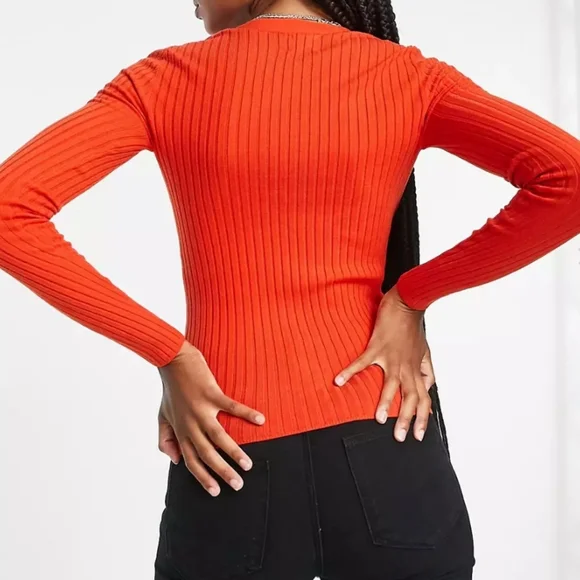 NWT ASOS | Ribbed Lace-Up Top 4T - Picture 4 of 4